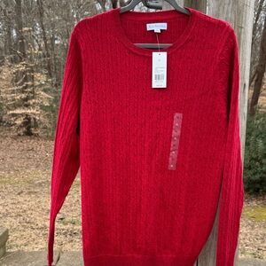 Kim Rogers Rich Red cable crew neck Sweater